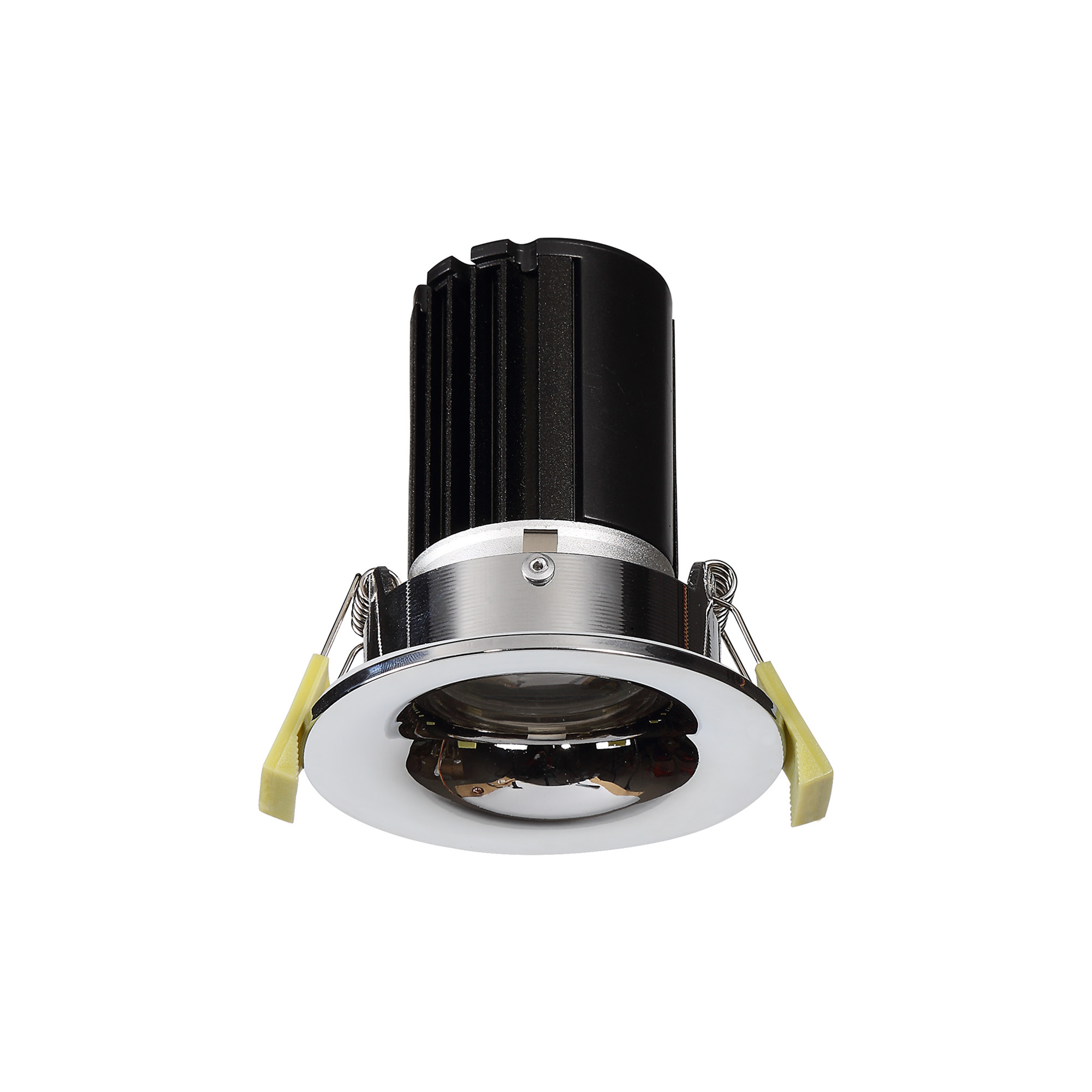 DM200772  Bruve 10 Tridonic powered 10W 2700K 750lm 12° CRI>90 LED Engine Polished Chrome Fixed Round Recessed Downlight, Inner Glass cover, IP65
